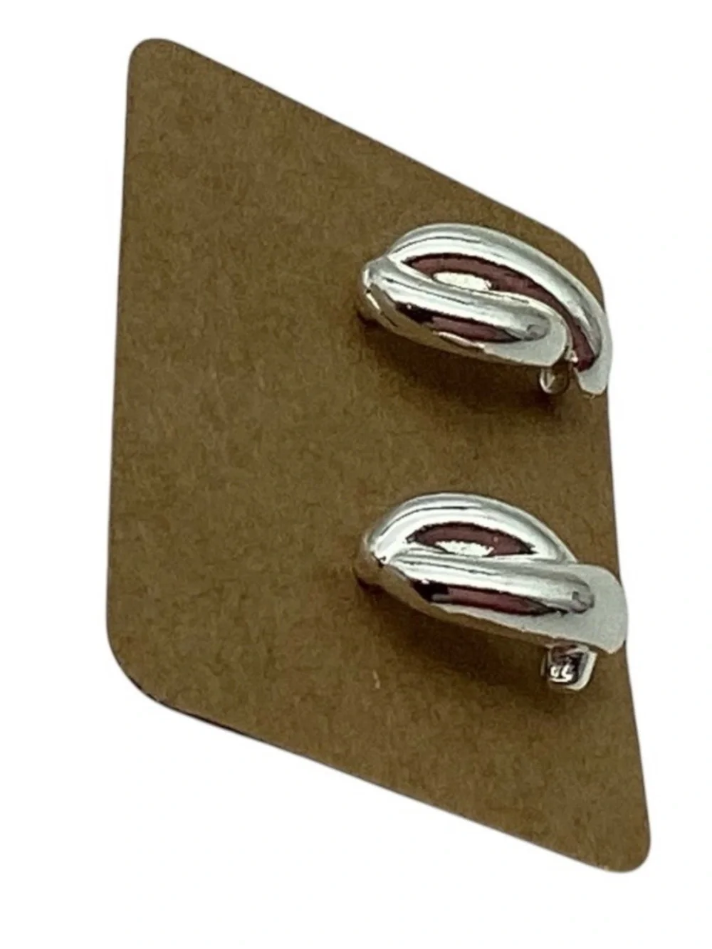 Chunky Sculpted Silver Tone Stud Earrings (NWT)